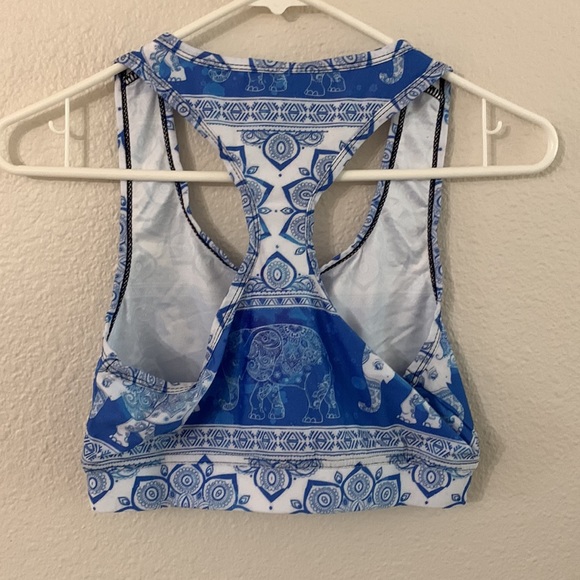 Boho elephant crop tank top, sports bra - Picture 2 of 3